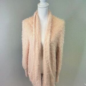 Elegant Cream Fuzzy Cardigan